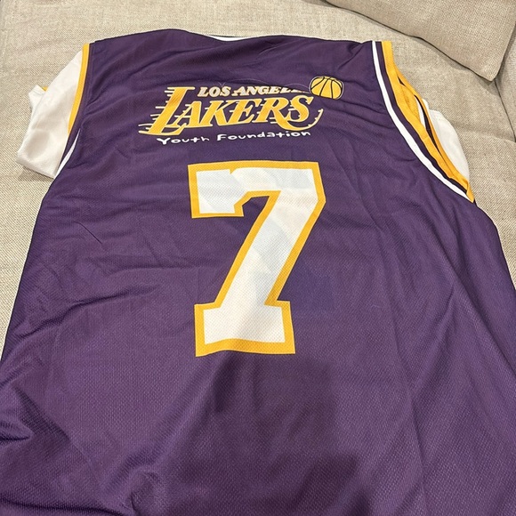 LA LAKERS JR. JERSEY, TEE SHIRT, DRAW STRING BAG, BASEBALL HAT CAMP GEAR - Picture 14 of 15